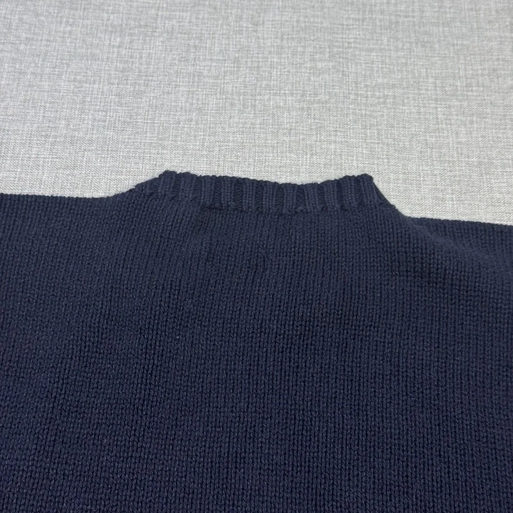 Polo Ralph Lauren Sweater Pullover Men XL Blue Pima Cotton Crew Neck Heavyweight